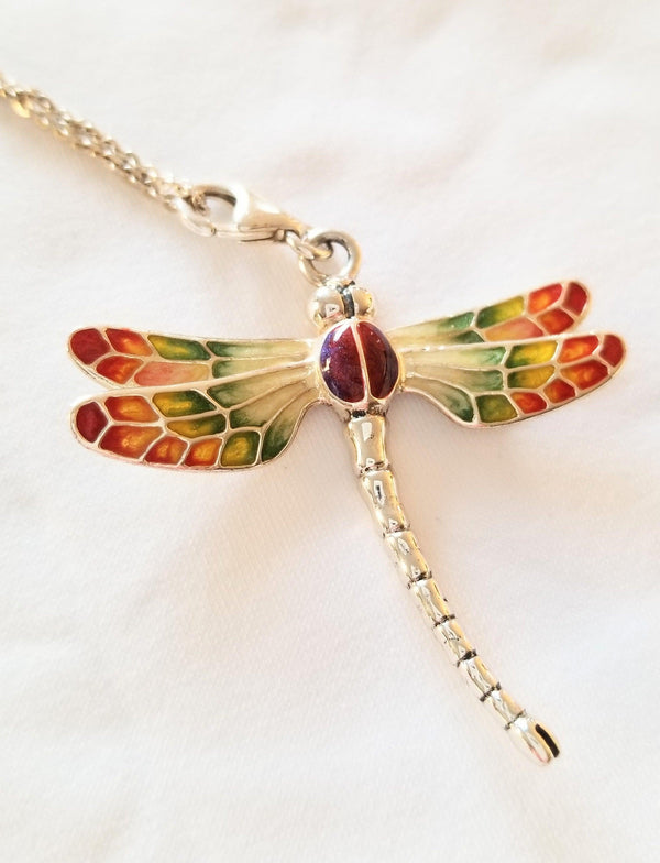 Silver Dragon Fly Pendant
