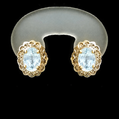 18ct yellow gold Aquamarine earrings Cape Diamond Exchange Cape Town