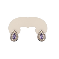 9ct white gold tanzanite earrings- Cape Diamond Exchange -Cape Town