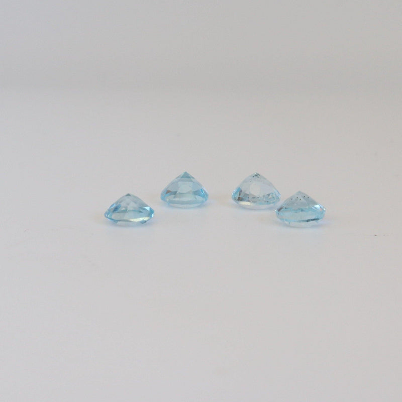 5.1mm Round Blue Topaz Stone with back view - cape diamond exchange