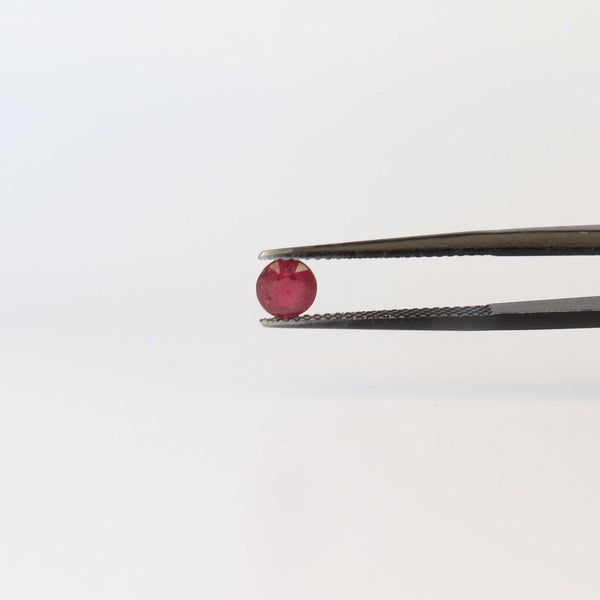 5mm Round Ruby Stone with front view - cape diamond exchange