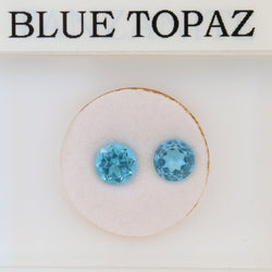 7.1mm Round Blue Topaz (Pair) - cape diamond exchange