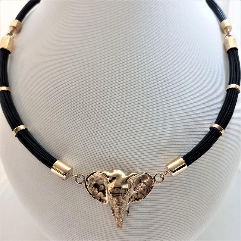 Elephant Hair Choker with Elephant-front - Cape Diamond Exchange