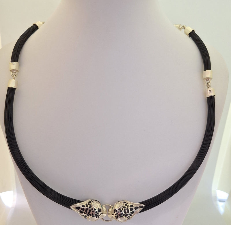 Giraffe hair and Leopard head necklace South Africa