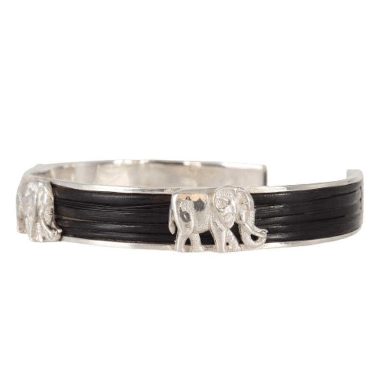 Elephant Hair with Elephants Bangle - Cape Diamond Exchange