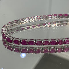 Silver oval ruby tennis bracelet Cape Diamond Exchange Cape Town