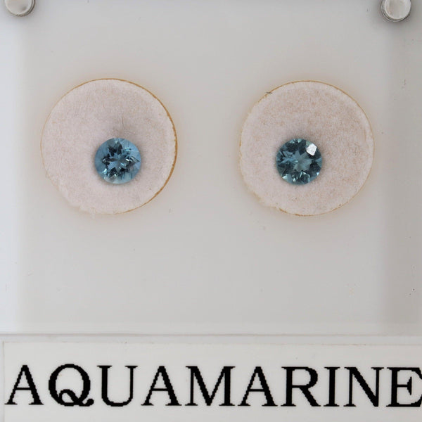 5mm (Pair) Round Aquamarine Stone - cape diamond exchange