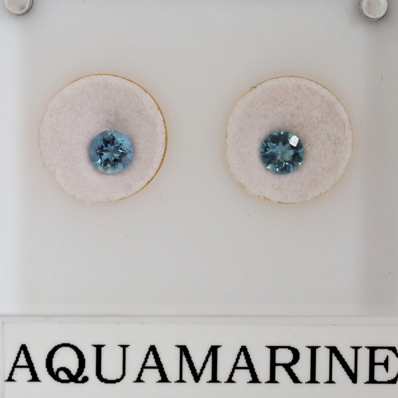 5mm (Pair) Round Aquamarine Stone - cape diamond exchange