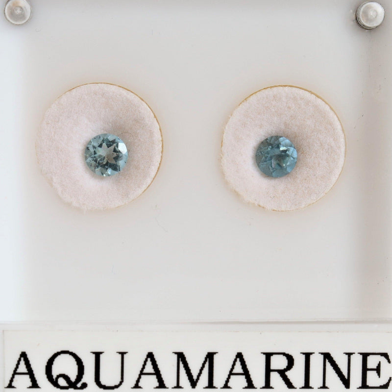 5.1mm Round Pair Aquamarine Stone - cape diamond exchange