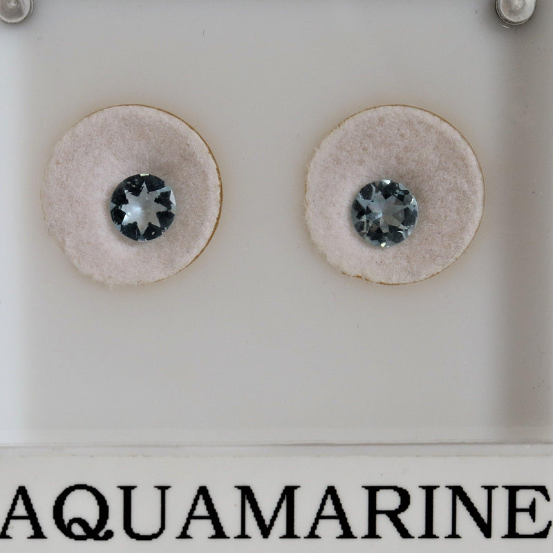 5.5mm (Pair) Round Aquamarine Stone - cape diamond exchange