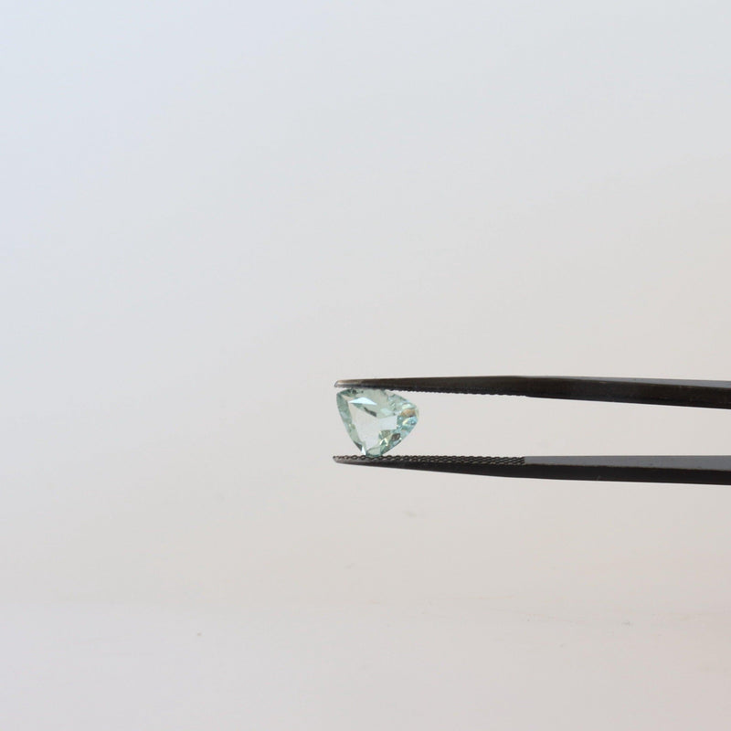 7mmx8.3mm Trillion Prasiolite Quartz Stone with side view - cape diamond exchange