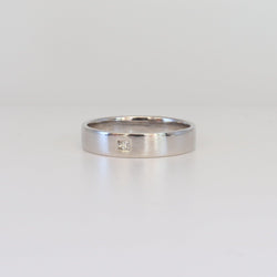 Platinum Wedding Band with Diamond - cape diamond exchange