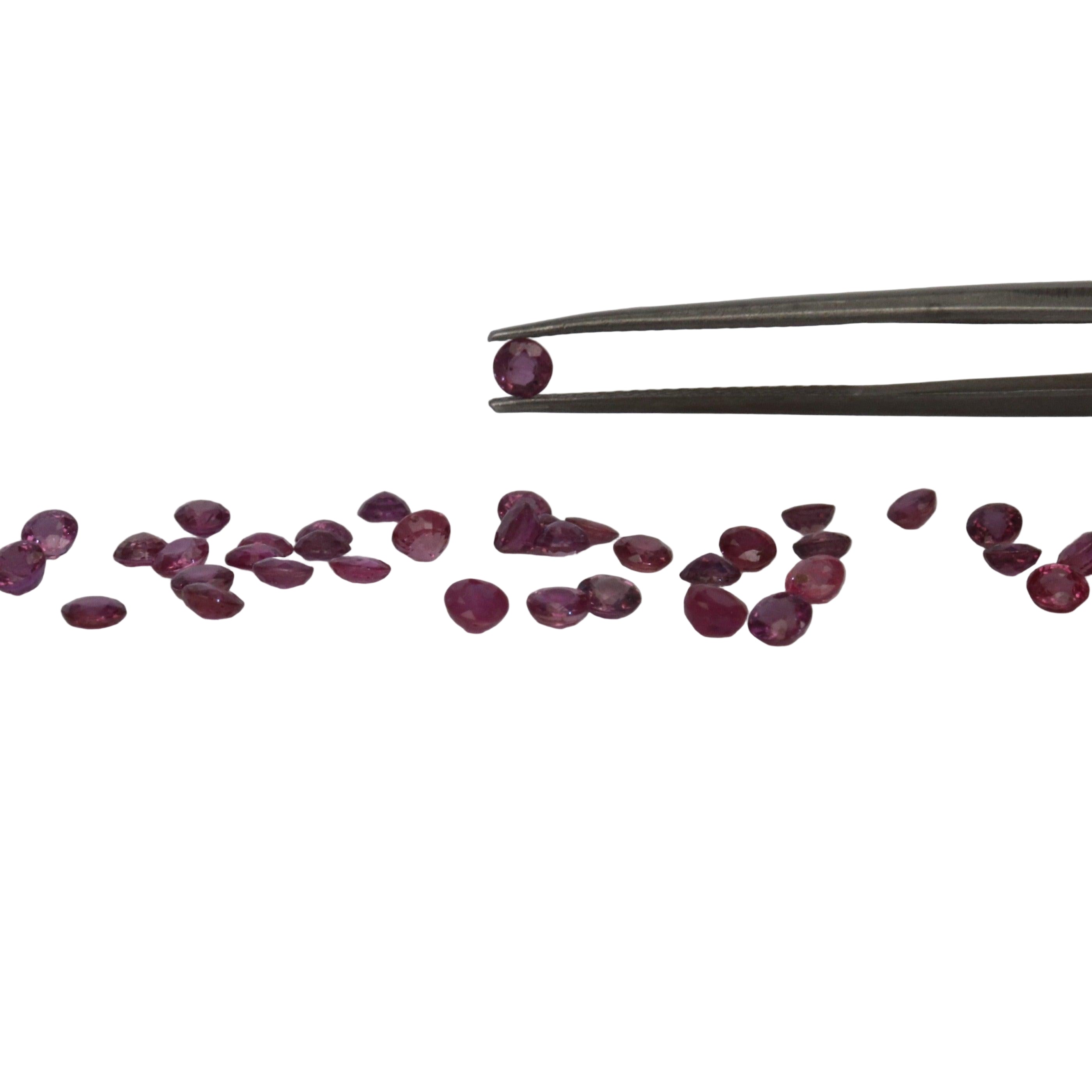 Lot De 6 Pierres RUBIS Naturels Non Montés - 5x 1,2mm Et 1x 2,1mm - Pour Bijouterie