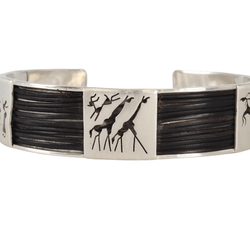 3 Plate Rockart Elephant hair Bangle - capediamondexchange