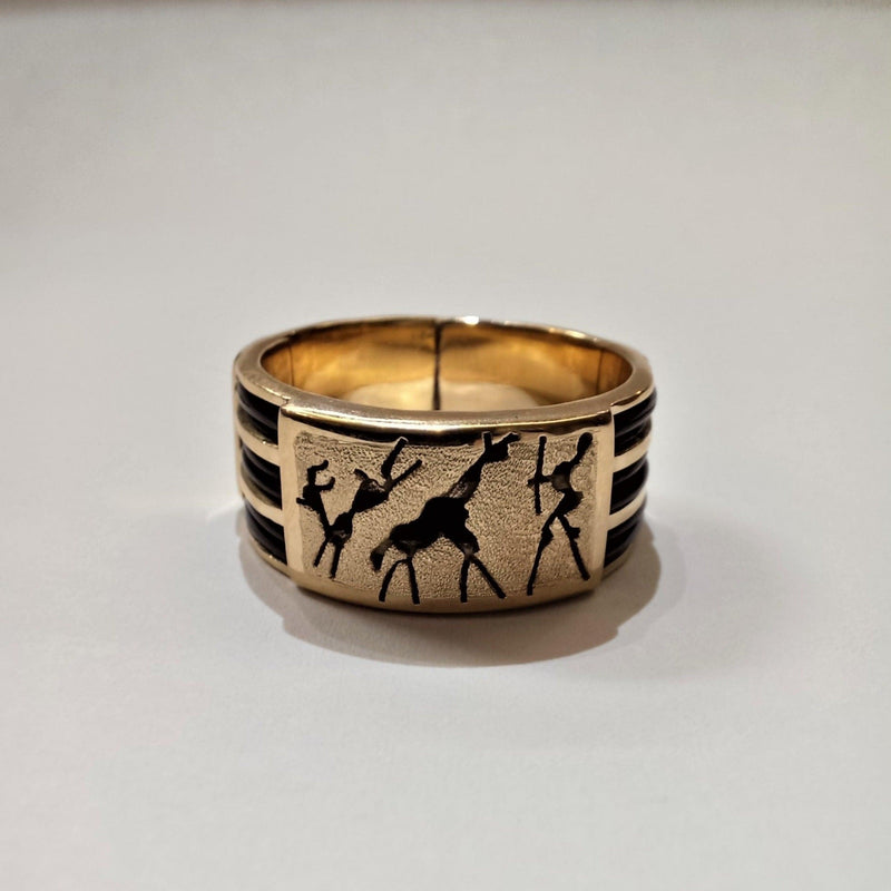 Yellow Gold Rockart Elephant Hair Ring - capediamondexchange