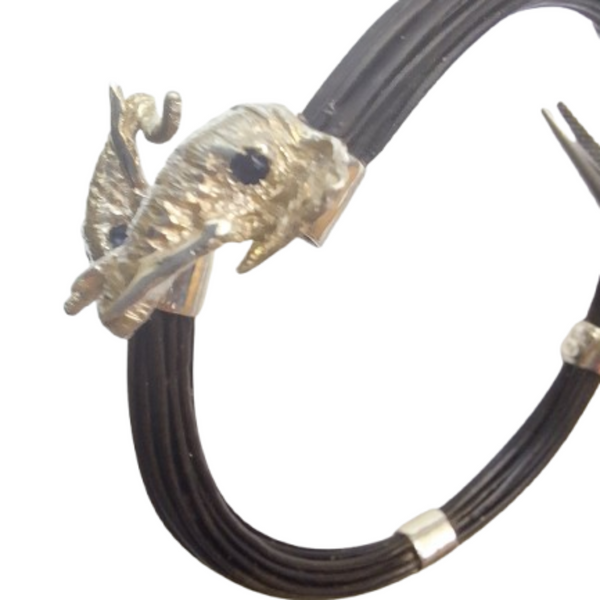Silver elephant head bypass bangle- Cape Diamond Exchange Cape Town