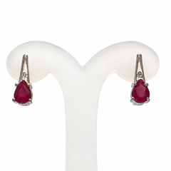 Silver Ruby and cz earrings Cape Diamond Exchange Cape Town