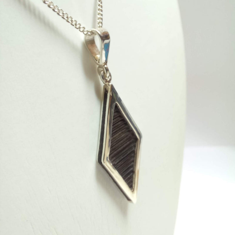 Silver elephant hair diamond shape pendant- Cape Diamond Exchange Cape town.
