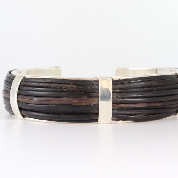 Silver 3 bar elephant hair multi-strand bangle- Cape Diamond Exchange, Cape Town.
