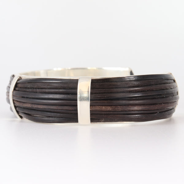 Silver 3 bar elephant hair multi-strand bangle- Cape Diamond Exchange, Cape Town.