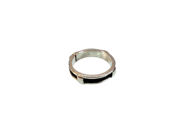 Sterling silver one section elephant hair ring