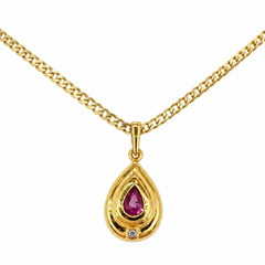18kt Yellow gold pink sapphire pendant