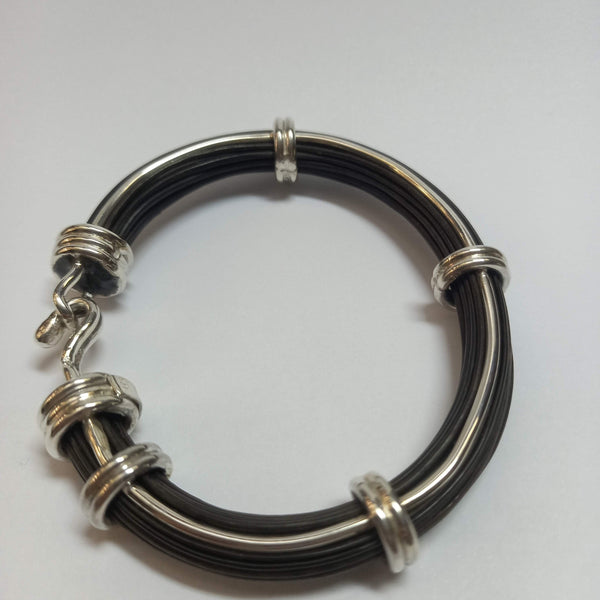 Silver 3-sided elephant hair bangle-Cape Diamond Exchange Cape Town.