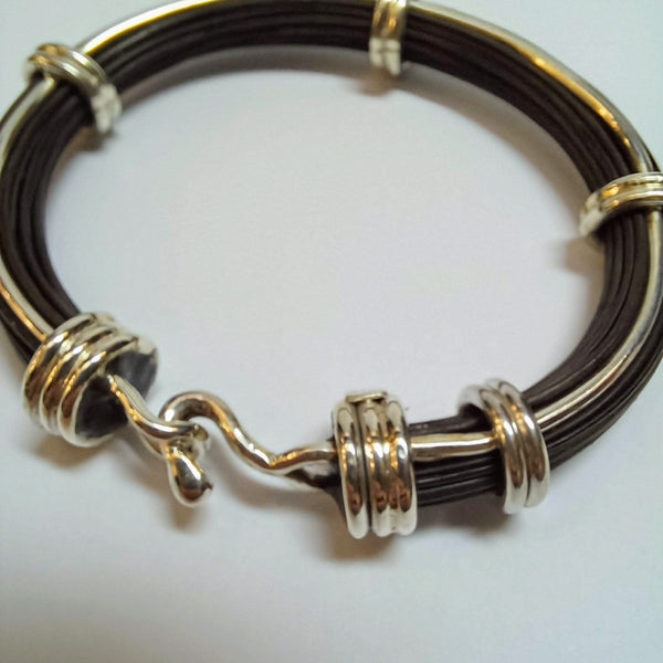 Silver 3-sided elephant hair bangle-Cape Diamond Exchange Cape Town.