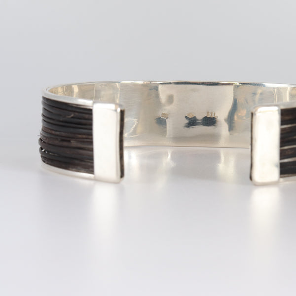 Silver giraffe 3 bar rockart elephant hair bangle - Cape Diamond Exchange, Cape town.