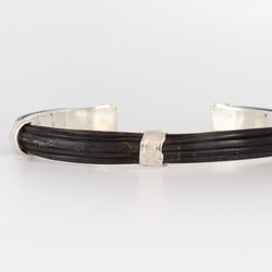 Thin Elephant hair 3-burnt bar bangle-Cape Diamond Exchange Cape Town