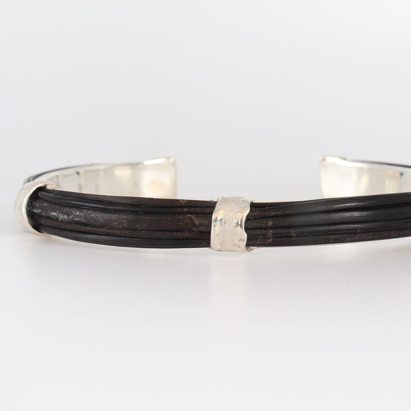 Thin Elephant hair 3-burnt bar bangle-Cape Diamond Exchange Cape Town