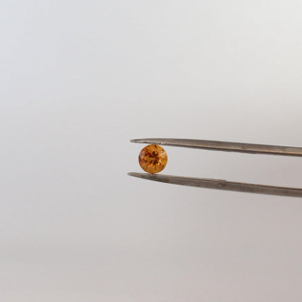 0.54ct Round Citrine Stone with tweezer view - cape diamond exchange