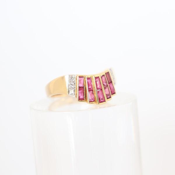 Yellow Gold Ruby and Diamond Ring - cape diamond exchange