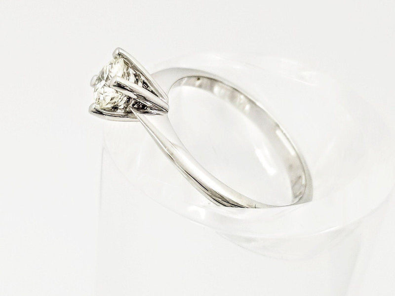 18 kt White Gold White Ice Cream Cone Solitaire Diamond Ring - Cape Diamond Exchange