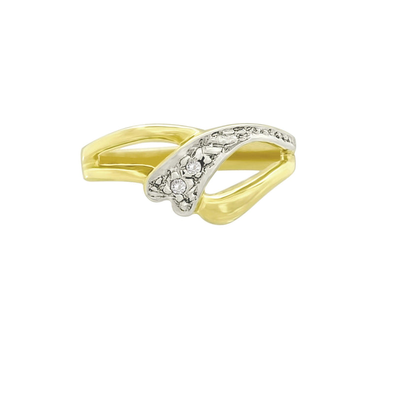 9 kt Yellow Gold Cubic Zircon Ring Dainty Design