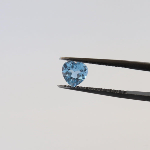 1.44ct Heart Shaped London Blue Topaz with front view - cape diamond exchange