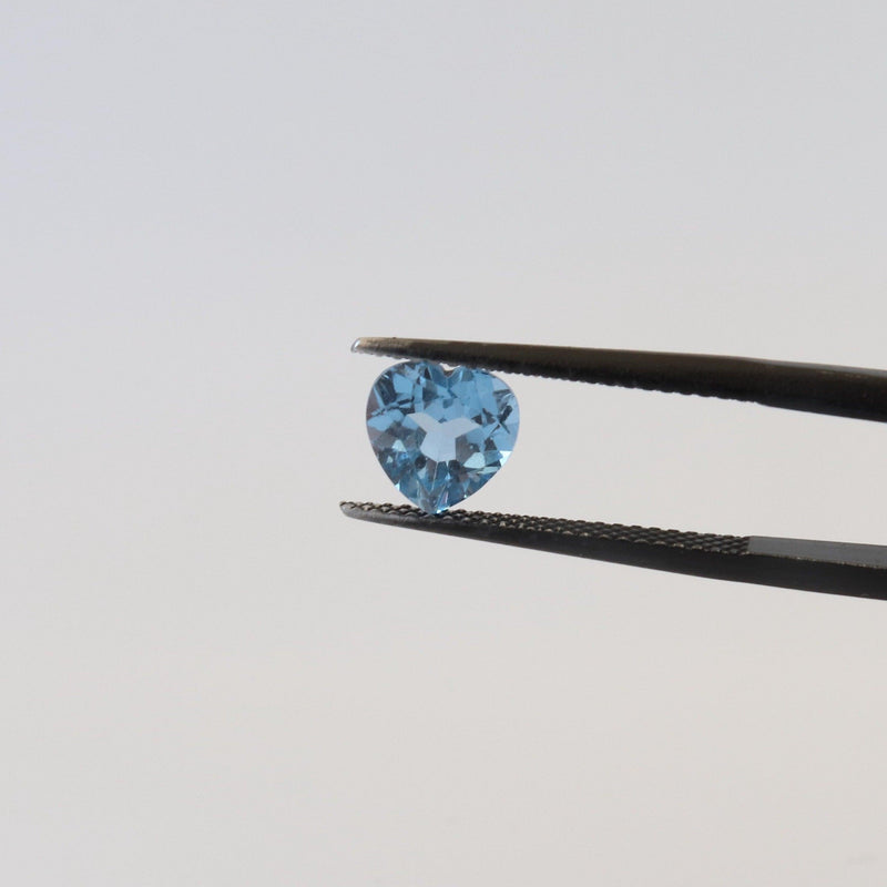 1.44ct Heart Shaped London Blue Topaz with front view - cape diamond exchange