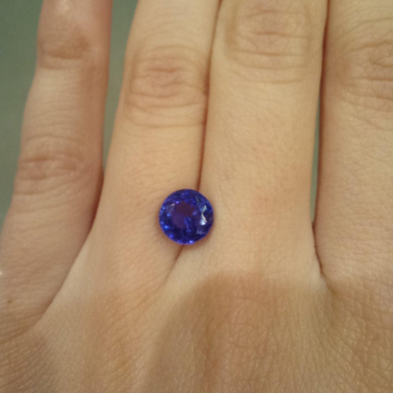 1.86ct Round Tanzanite Stone with front view - cape diamond exchange