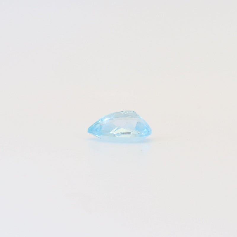 10mmx15mm Sky Blue Pear Shape Topaz Stone with back view - cape diamond exchange
