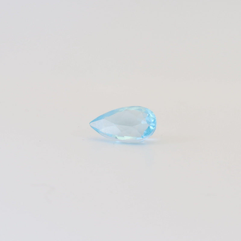 10mmx15mm Sky Blue Pear Shape Topaz Stone with sideview - cape diamond exchange