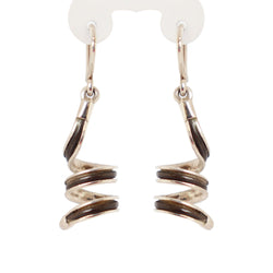 Silver Spiral Elephant Hair Hanging Earrings