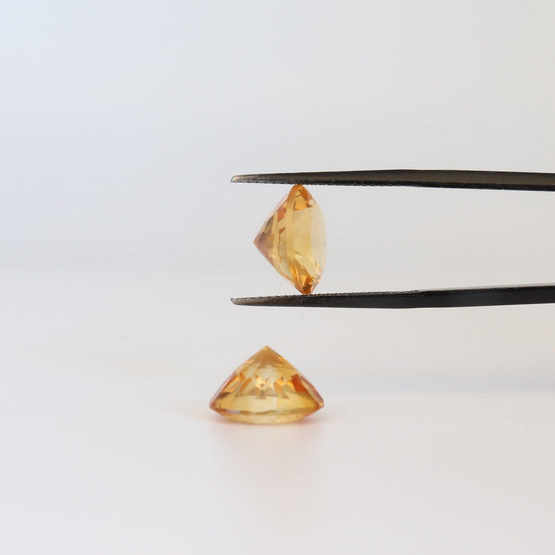 11mm Round Citrine Stone with side view - cape diamond exchange