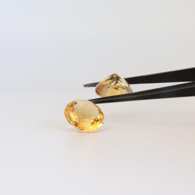 11mm Round Citrine Stone with top and bottom view - cape diamond exchange