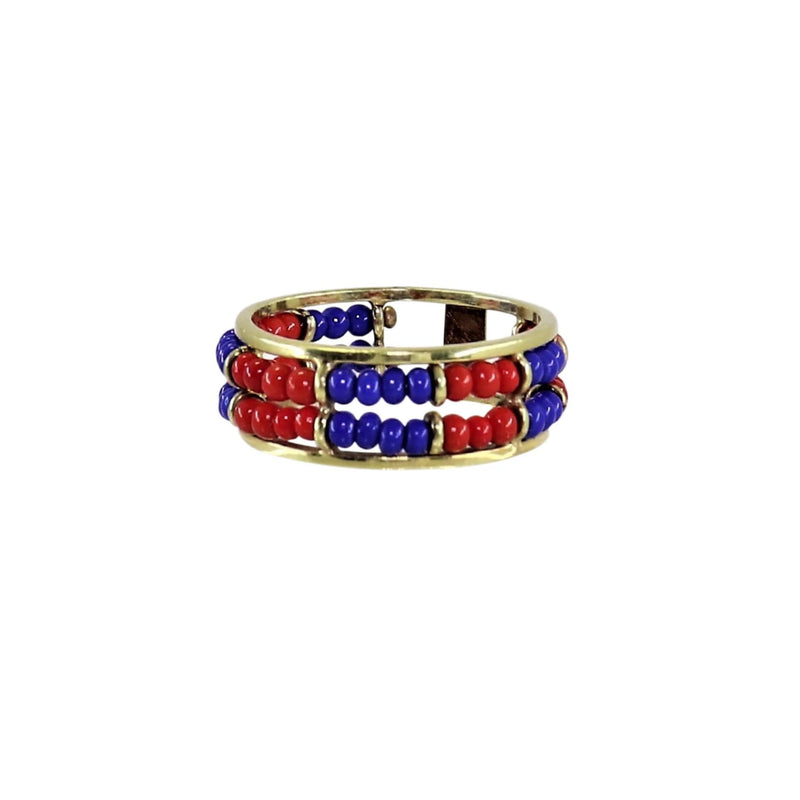 14 kt Yellow Gold Two Color African Bead Ring - Cape Diamond Exchange