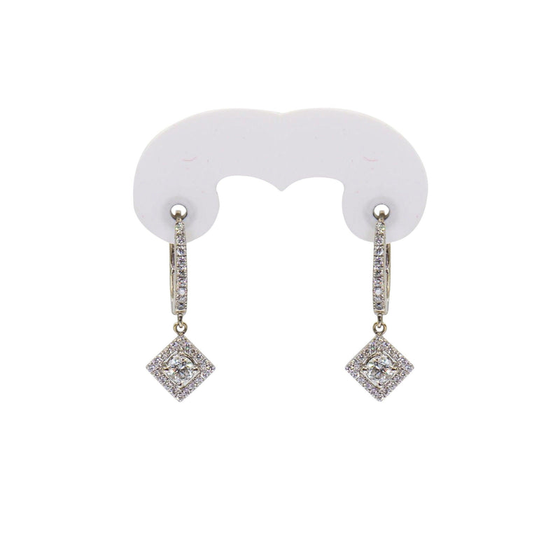 Triangle Diamond Drop Huggie Earrings