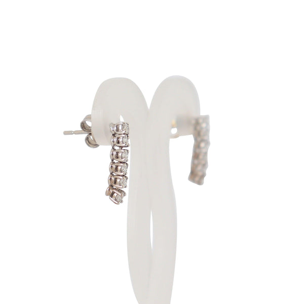 18 kt White Gold Diamond Tennis Earrings