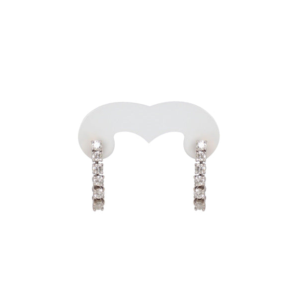 Diamond Tennis Earrings in 18 kt White Gold