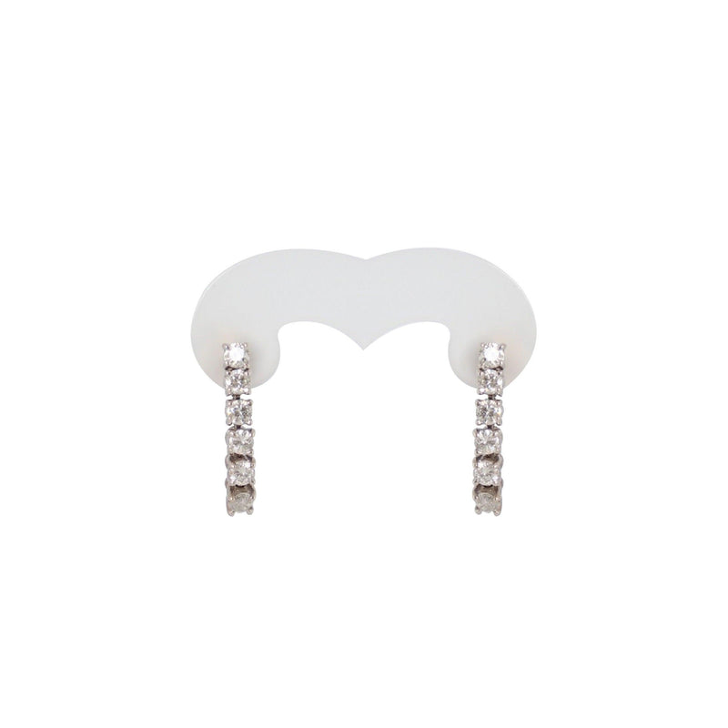 Diamond Tennis Earrings in 18 kt White Gold