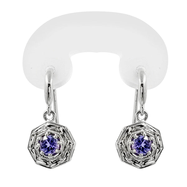18 kt White Gold Drop Tanzanite Earrings Cape Diamond Exchange in St. George's Mall