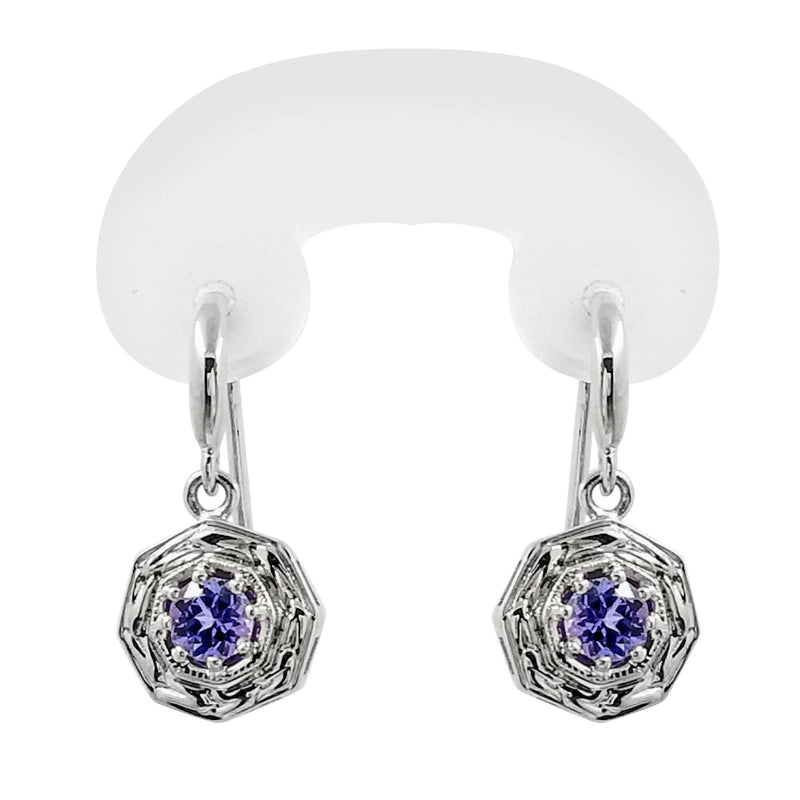 18 kt White Gold Drop Tanzanite Earrings Cape Diamond Exchange in St. George's Mall